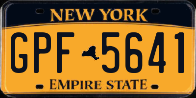 NY license plate GPF5641