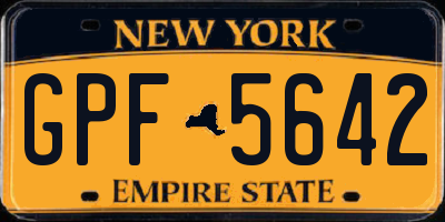 NY license plate GPF5642