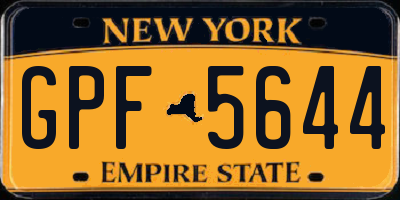 NY license plate GPF5644