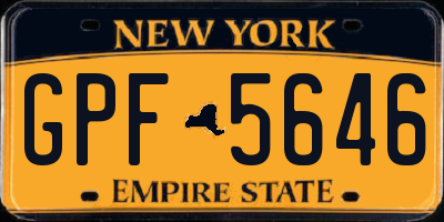 NY license plate GPF5646