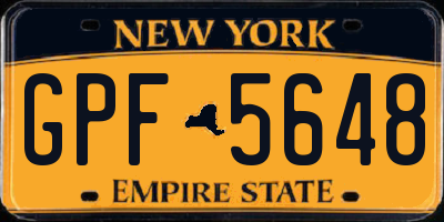 NY license plate GPF5648