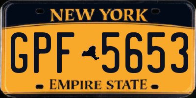 NY license plate GPF5653