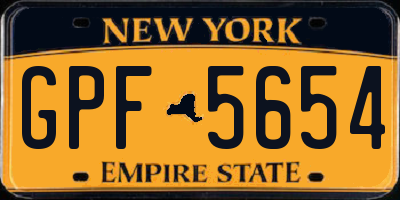 NY license plate GPF5654