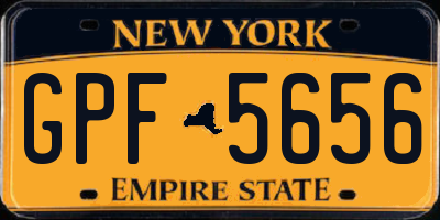 NY license plate GPF5656