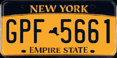 NY license plate GPF5661