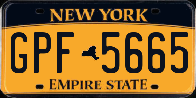 NY license plate GPF5665