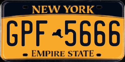 NY license plate GPF5666