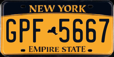 NY license plate GPF5667