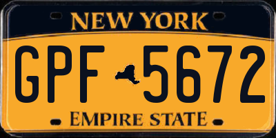 NY license plate GPF5672