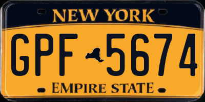 NY license plate GPF5674