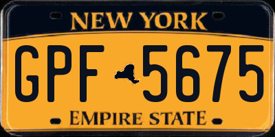 NY license plate GPF5675