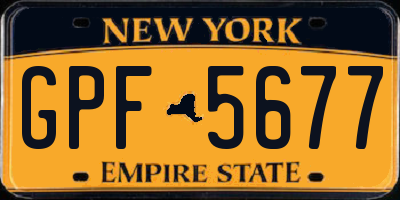 NY license plate GPF5677