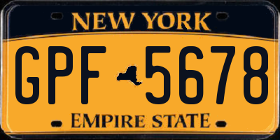 NY license plate GPF5678