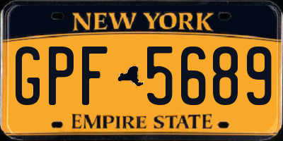NY license plate GPF5689