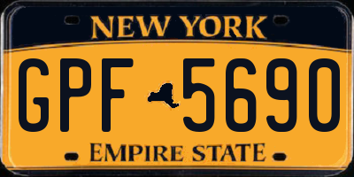 NY license plate GPF5690