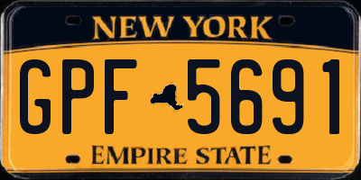 NY license plate GPF5691