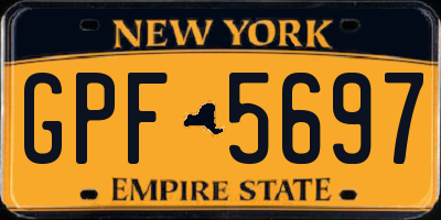 NY license plate GPF5697