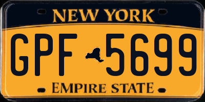 NY license plate GPF5699