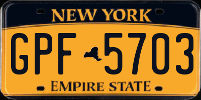 NY license plate GPF5703
