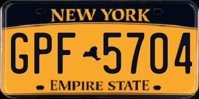 NY license plate GPF5704