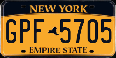 NY license plate GPF5705