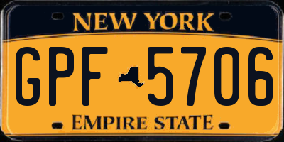 NY license plate GPF5706