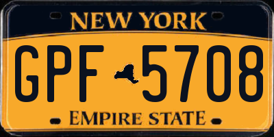 NY license plate GPF5708