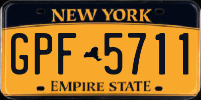 NY license plate GPF5711