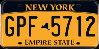 NY license plate GPF5712