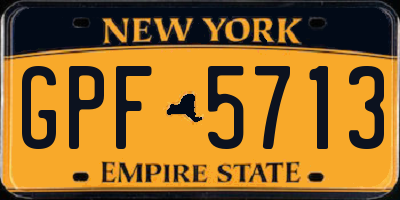 NY license plate GPF5713