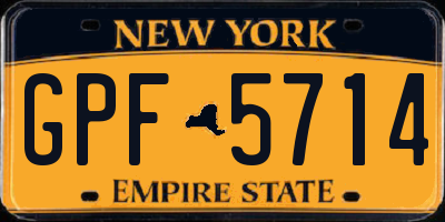 NY license plate GPF5714