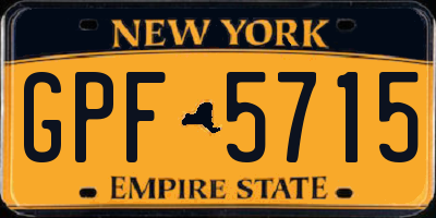 NY license plate GPF5715