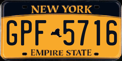 NY license plate GPF5716