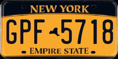 NY license plate GPF5718