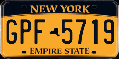 NY license plate GPF5719