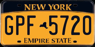 NY license plate GPF5720