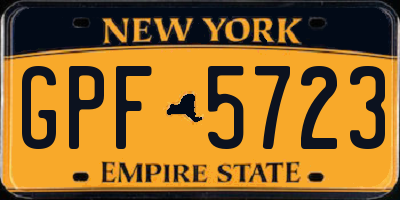 NY license plate GPF5723