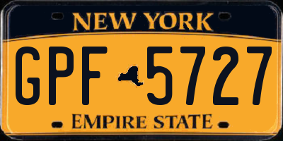 NY license plate GPF5727