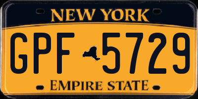 NY license plate GPF5729