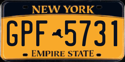 NY license plate GPF5731