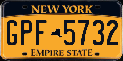 NY license plate GPF5732
