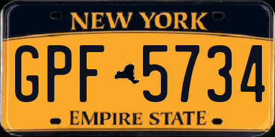 NY license plate GPF5734