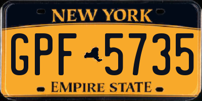 NY license plate GPF5735