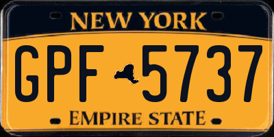 NY license plate GPF5737