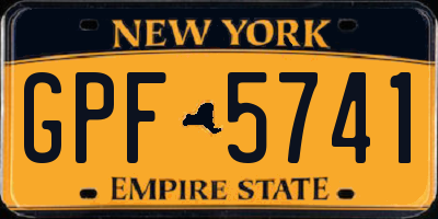 NY license plate GPF5741