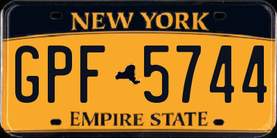 NY license plate GPF5744