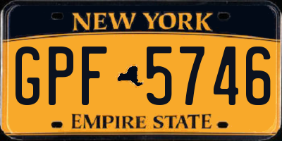 NY license plate GPF5746