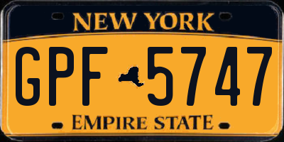 NY license plate GPF5747