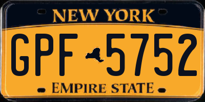 NY license plate GPF5752