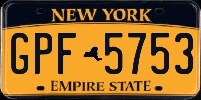 NY license plate GPF5753